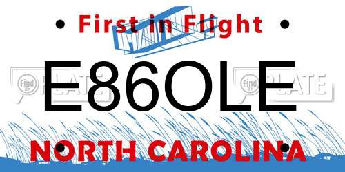 E86OLE North Carolina License Plate