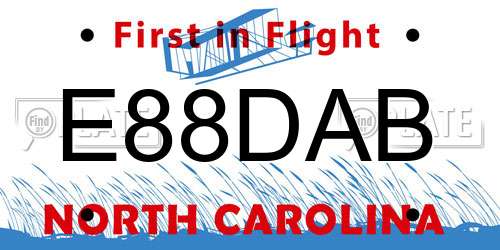 E88DAB North Carolina License Plate