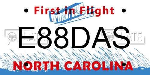 E88DAS North Carolina License Plate