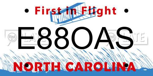 E88OAS North Carolina License Plate