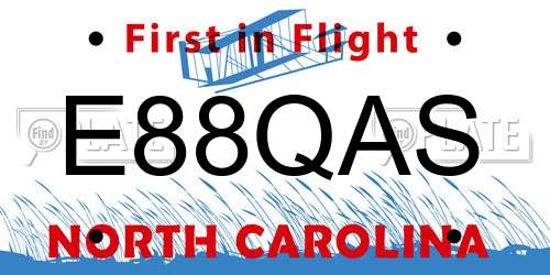 E88QAS North Carolina License Plate