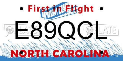 E89QCL North Carolina License Plate