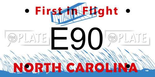 E90 North Carolina License Plate