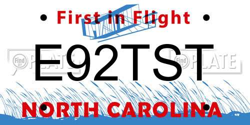 E92TST North Carolina License Plate