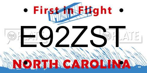 E92ZST North Carolina License Plate