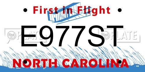 E977ST North Carolina License Plate