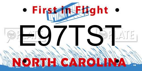 E97TST North Carolina License Plate