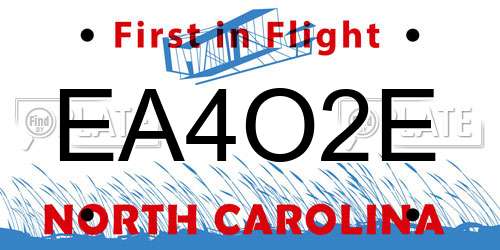 EA4O2E North Carolina License Plate