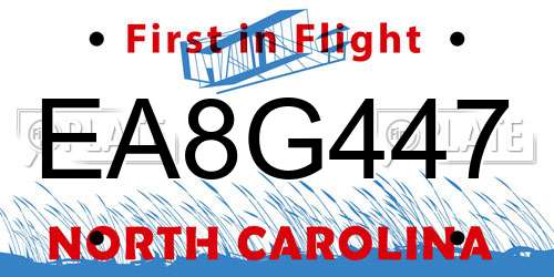 EA8G447 North Carolina License Plate