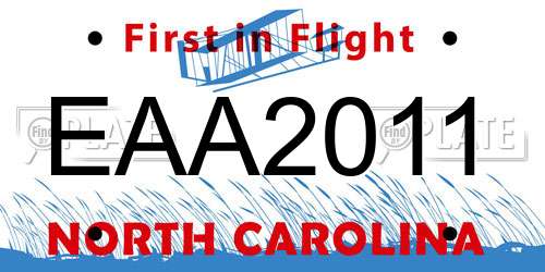 EAA2011 North Carolina License Plate