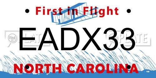 EADX33 North Carolina License Plate