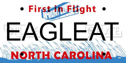 EAGLEAT North Carolina License Plate