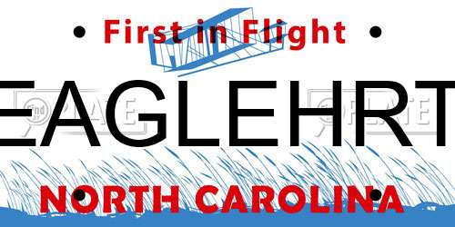 EAGLEHRT North Carolina License Plate