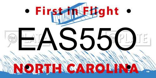 EAS55O North Carolina License Plate