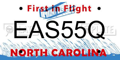 EAS55Q North Carolina License Plate