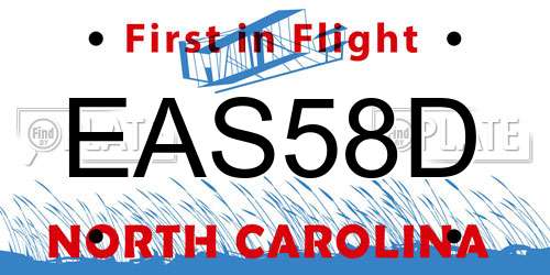 EAS58D North Carolina License Plate