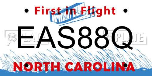 EAS88Q North Carolina License Plate