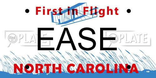 EASE North Carolina License Plate