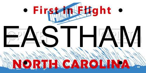 EASTHAM North Carolina License Plate