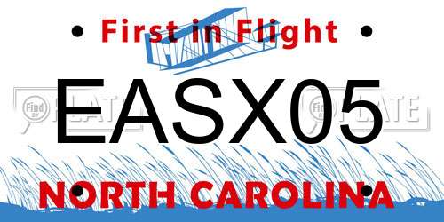EASX05 North Carolina License Plate