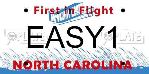 EASY1 North Carolina License Plate