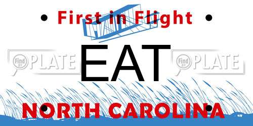 EAT North Carolina License Plate