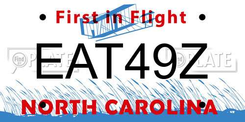 EAT49Z North Carolina License Plate