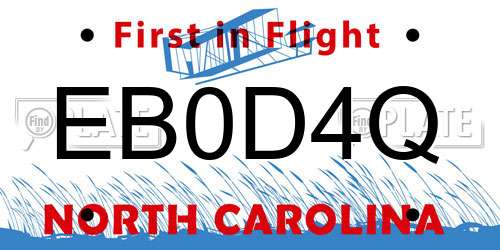 EB0D4Q North Carolina License Plate