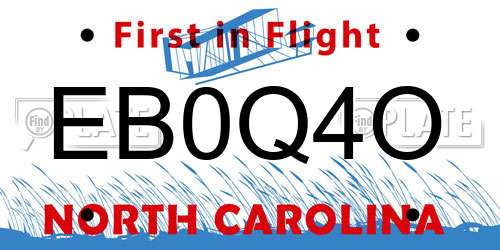 EB0Q4O North Carolina License Plate