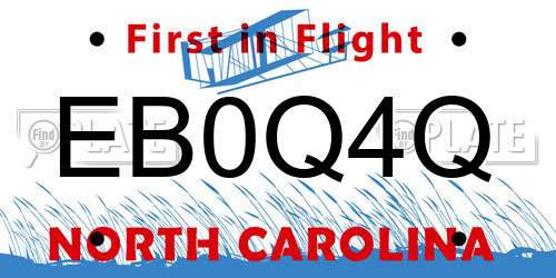 EB0Q4Q North Carolina License Plate