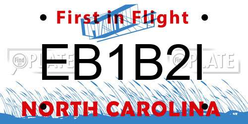 EB1B2I North Carolina License Plate