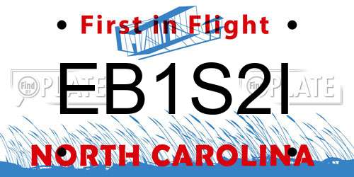 EB1S2I North Carolina License Plate