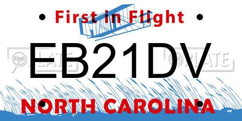 EB21DV North Carolina License Plate