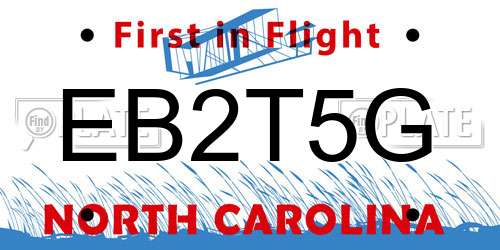 EB2T5G North Carolina License Plate