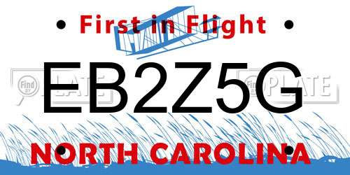 EB2Z5G North Carolina License Plate