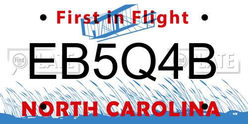 EB5Q4B North Carolina License Plate