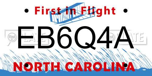 EB6Q4A North Carolina License Plate