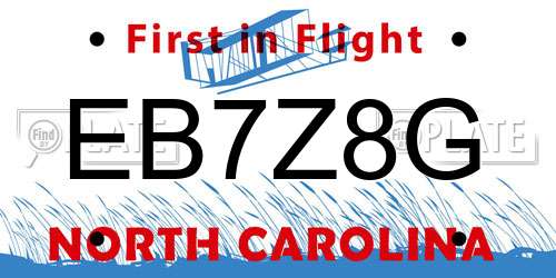 EB7Z8G North Carolina License Plate