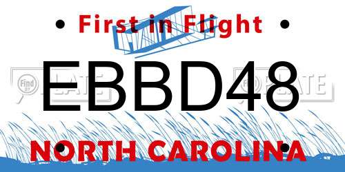 EBBD48 North Carolina License Plate