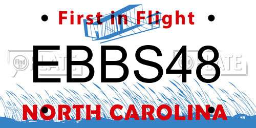 EBBS48 North Carolina License Plate