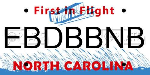 EBDBBNB North Carolina License Plate