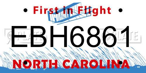 EBH6861 North Carolina License Plate