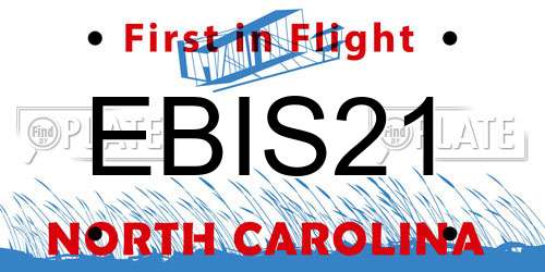 EBIS21 North Carolina License Plate