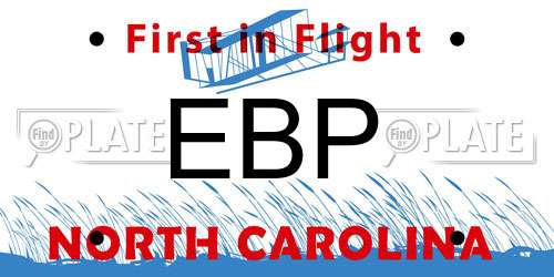 EBP North Carolina License Plate