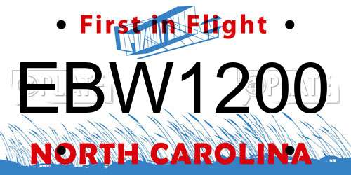 EBW1200 North Carolina License Plate