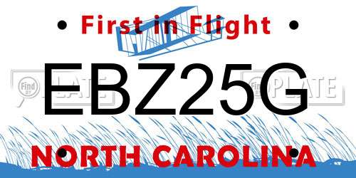 EBZ25G North Carolina License Plate