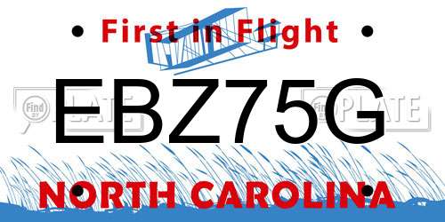 EBZ75G North Carolina License Plate