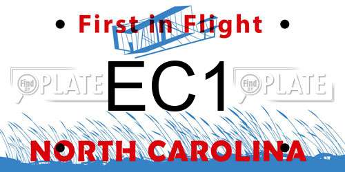 EC1 North Carolina License Plate