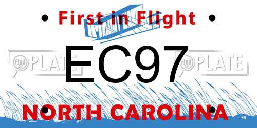 EC97 North Carolina License Plate