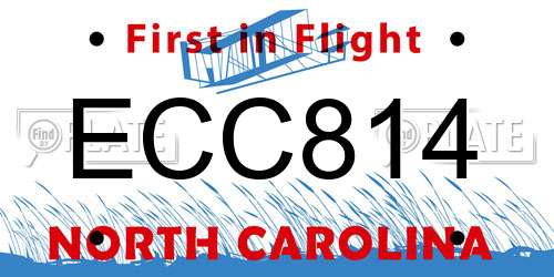 ECC814 North Carolina License Plate